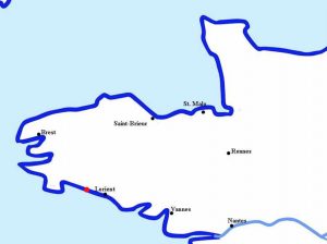 Quimperlé au nord-ouest de Lorient, dans le Finistère